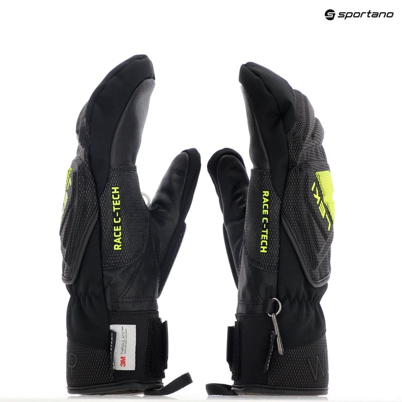 Pánské lyžařské rukavice LEKI WCR C-Tech 3D Mitt black/ ice lemon 8