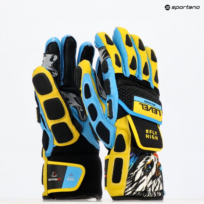 Lyžařské rukavice Level Worldcup CF yellow/blue 8