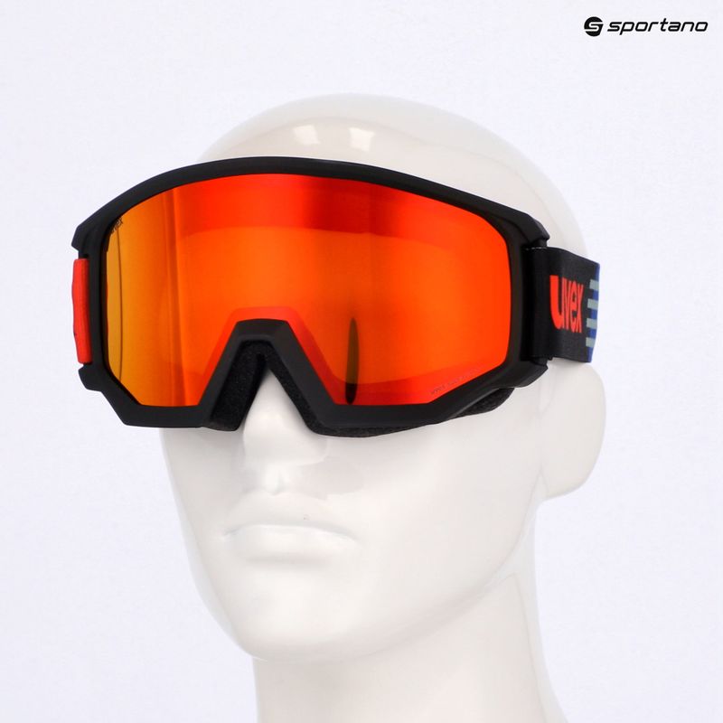 Lyžařské brýle  UVEX Athletic FM black matt/mirror red orange clear 7