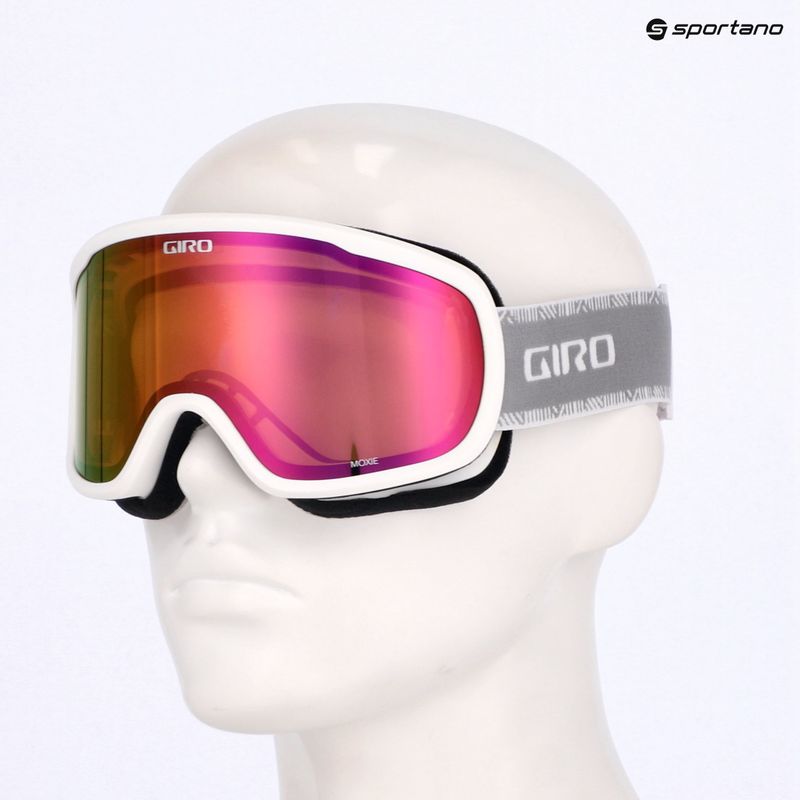 Dámské lyžařské brýle Giro Moxie white & grey chute/ amber pink/ yellow 10