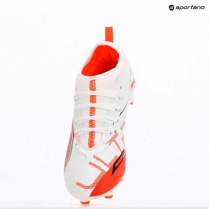 Dětské kopačky PUMA Ultra 5 Match FG/AG Jr puma white/puma black/glowing red 9