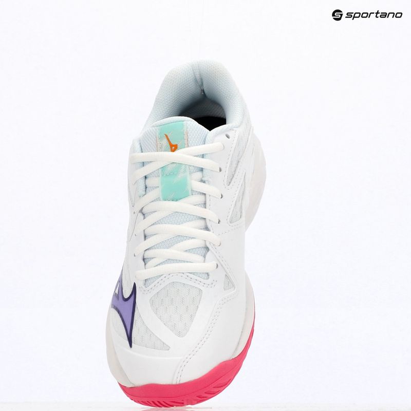 Dětské volejbalové boty Mizuno Lightning Star Z7 white/violet indigo/camellia rose 11