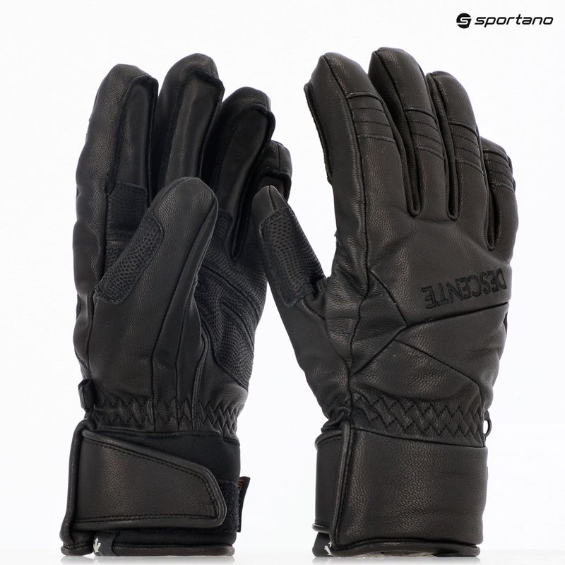 Pánské lyžařské rukavice Descente 5 Finger Leather black 7