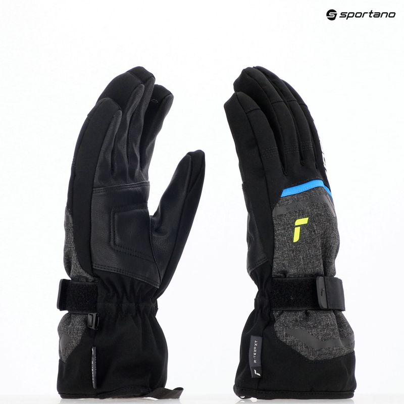 Lyžařské rukavice Reusch Outset R-Tex XT black melange/safety yellow/brilliant blue 12