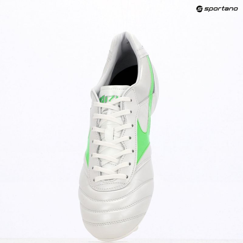 Pánské kopačky Mizuno Morelia II Japan Md white/neon green/galaxy silver 9