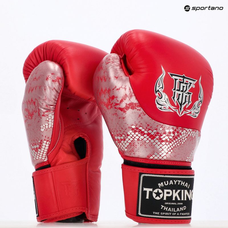 Boxerské rukavice  Top King Muay Thai Power Snake red/silver 7