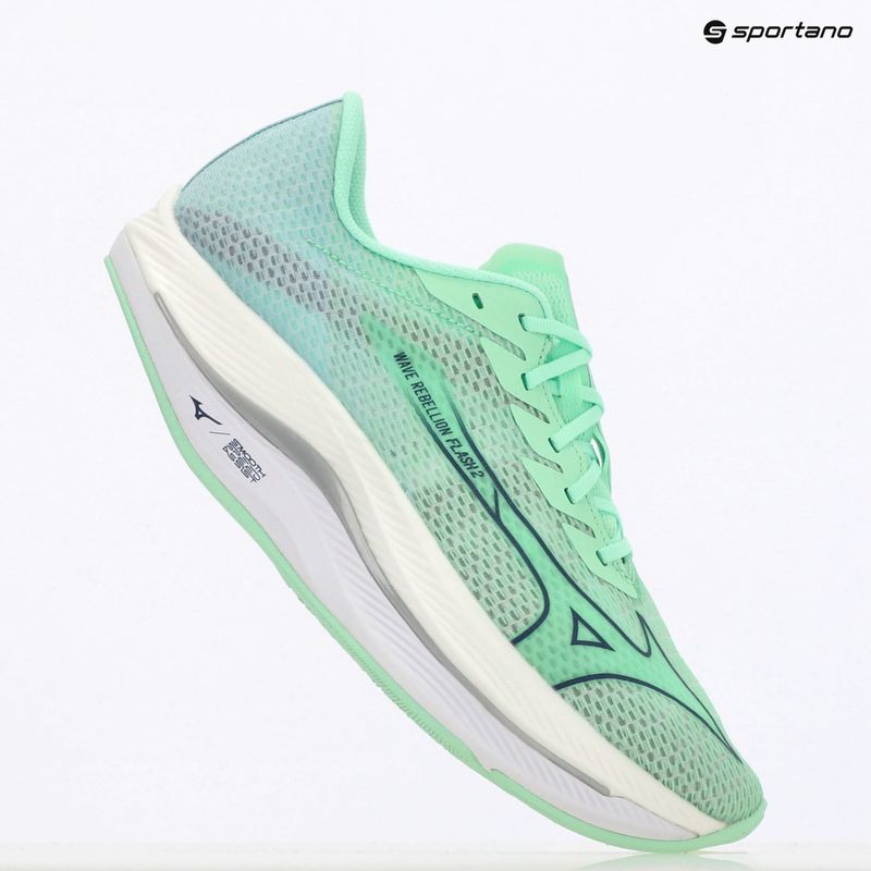 Pánské běžecké boty Mizuno Wave Rebellion Flash 2 neo mint/vintage indigo/hint of mint 9