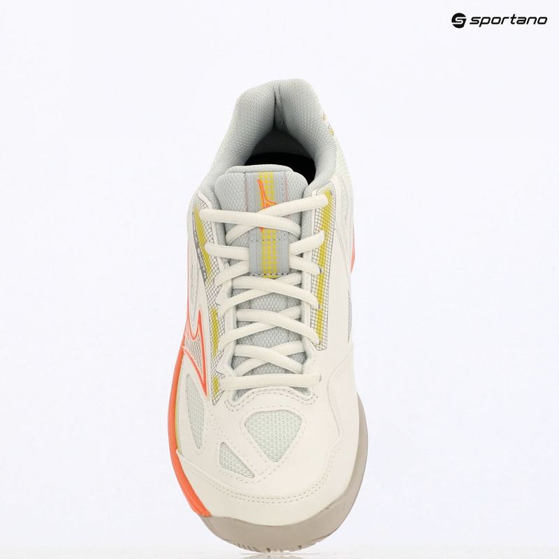Dámské tenisové boty Mizuno Break Shot 4 AC snow white/ neon flame/ ghost gray 9