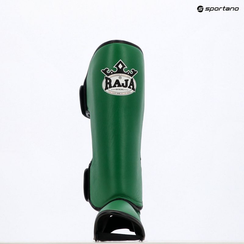 Chrániče holení a chodidel RAJA BOXING Lightweight Shin Guards Genuine Leather dark green 8