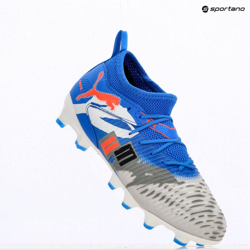 Dětské kopačky PUMA Future 8 Match Forever FG/AG Jr white/ultra blue/feather gray/puma black/glowing red 9