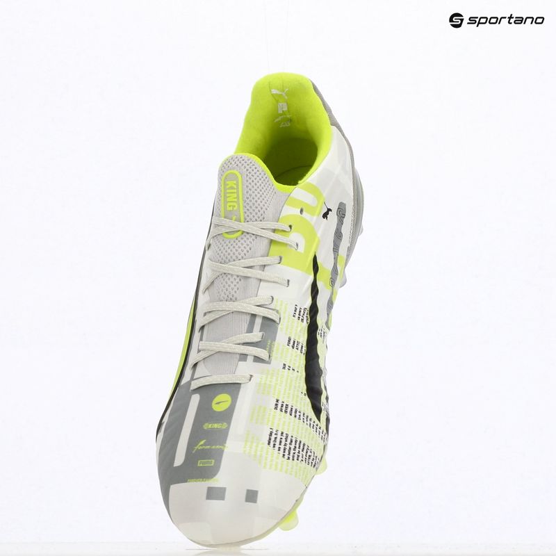 Pánské kopačky PUMA King Ultimate Forever FG/AG feather gray/electric lime/puma white/flat light gray 9