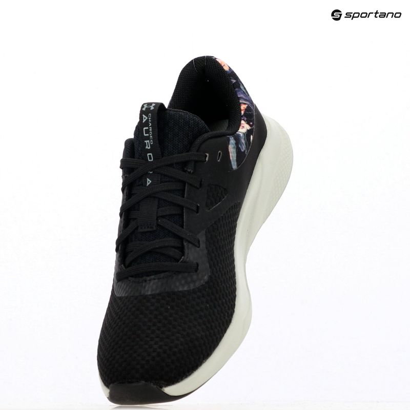 Dámské sportovní boty  Under Armour Charged Aurora 2+ black/hydro green/metallic warm silver 15