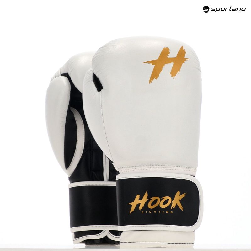 Kožené boxerské rukavice HOOK FIGHTING Ready to Fight white 8