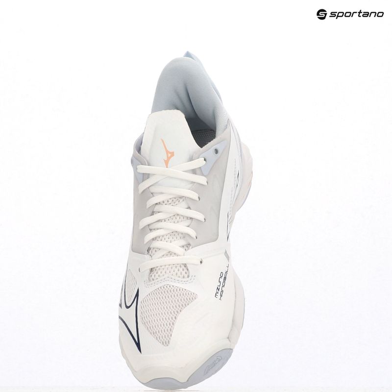 Dámské házenkářské boty Mizuno Wave Mirage 5 white/navy peony/peach parfait 9