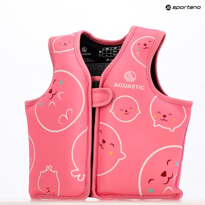 Dětská bezpečnostní vesta AQUASTIC Junior pink/yellow 12