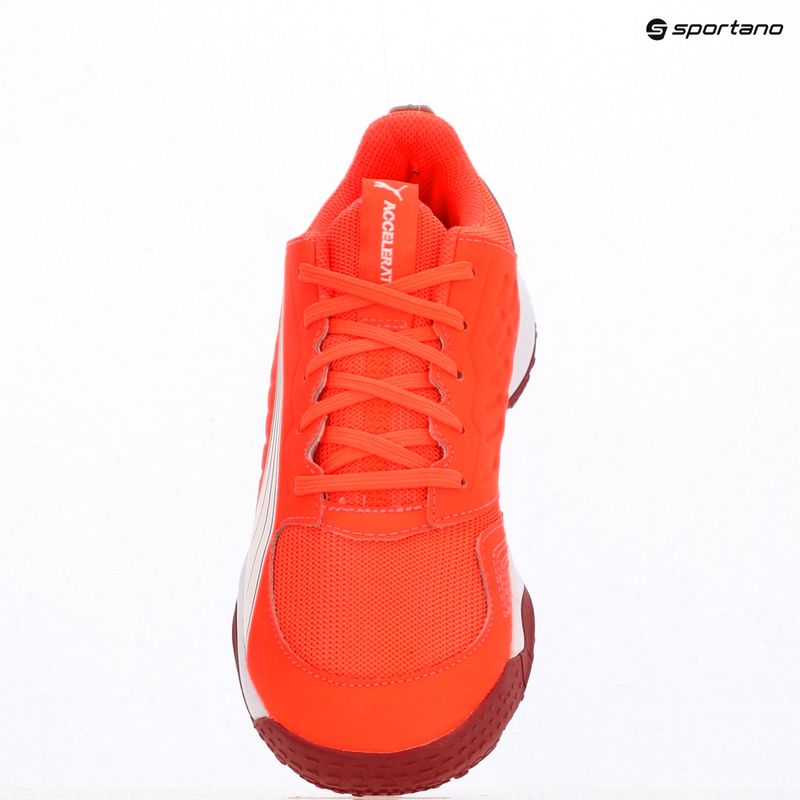 Dětské boty na házenou PUMA Accelerate Jr glowing red/white/dark crimson/black 12