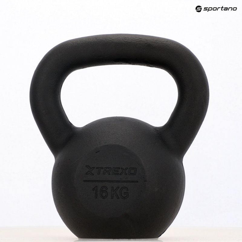 Kettlebell Litinový TREXO 16kg black 8