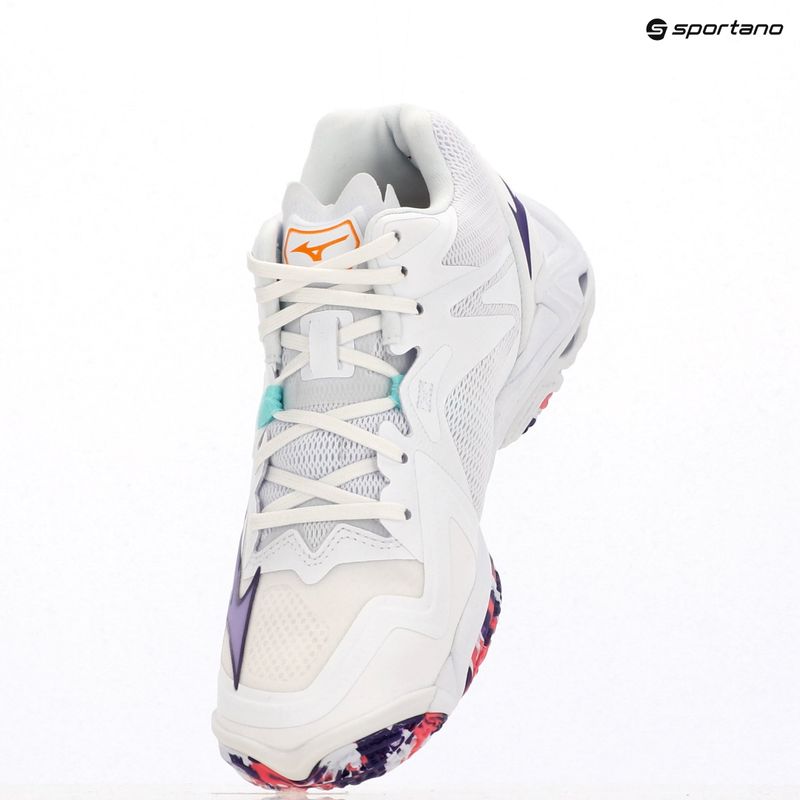 Dámské volejbalové boty Mizuno Wave Lightning Z8 Mid bílé/fialové indigo/camelliaros 9