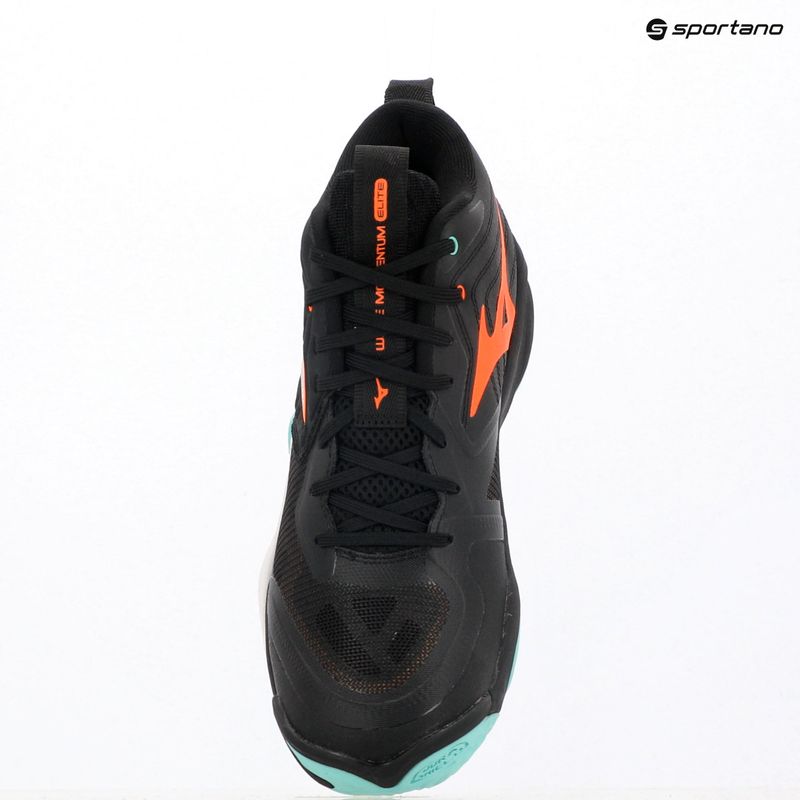 Volejbalové boty Mizuno Wave Momentum Elite Mid black/tangelo/ice green 15