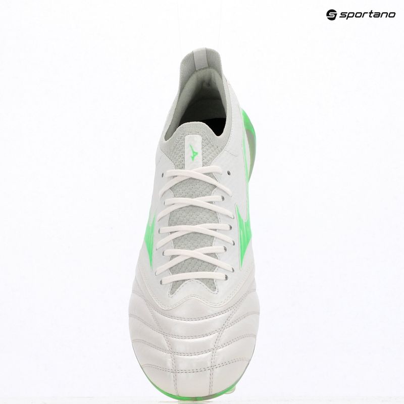 Pánské kopačky Mizuno Morelia Neo IV Β Elite MD white/neon green/cool gray 3c 9