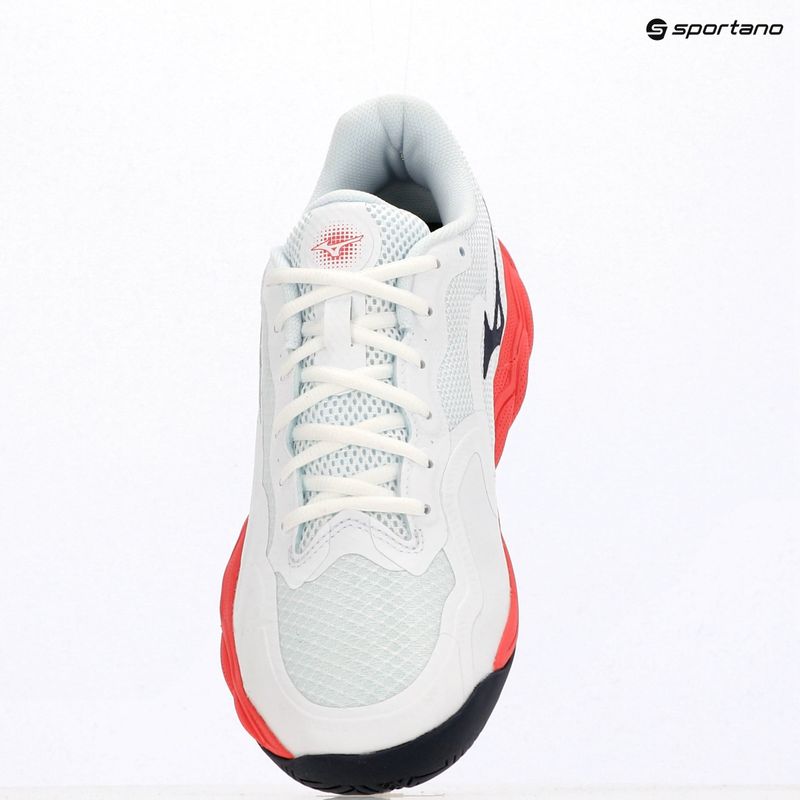 Pánské tenisové boty Mizuno Wave Enforce Court AC white/baritone blue/calypso coral 11