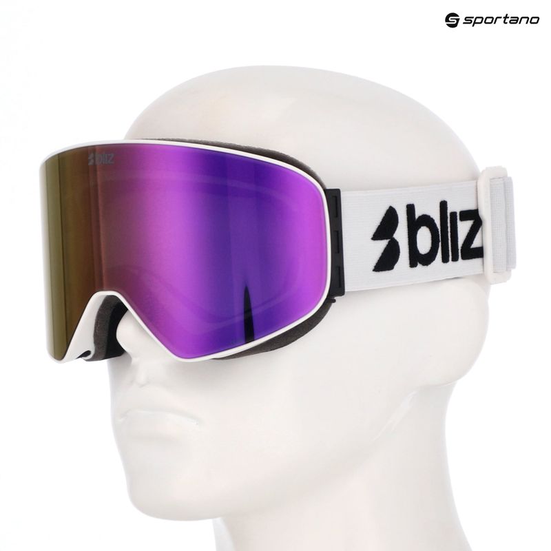 Lyžařské brýle Bliz Flow matte white/smoke/pink 7