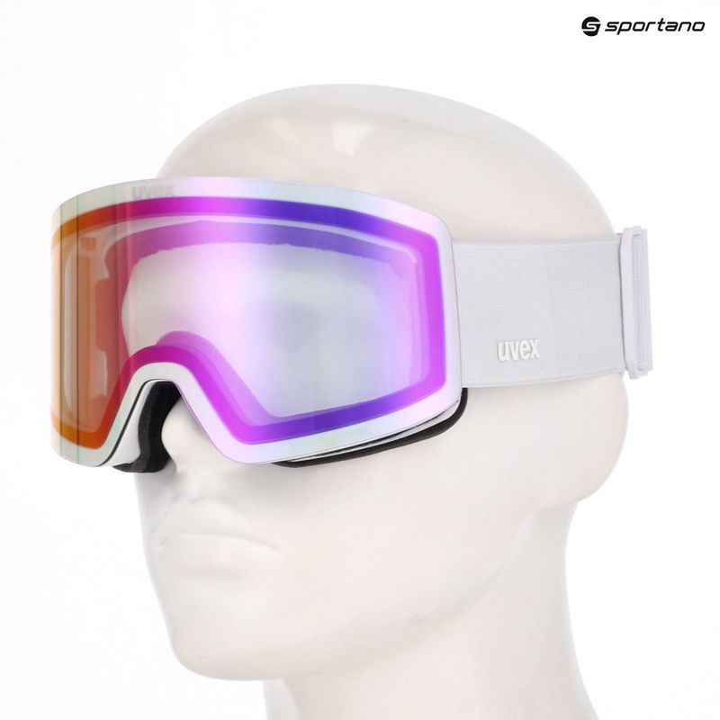 Lyžařské brýle UVEX Provoqe V white matt/vario pink mirror 6