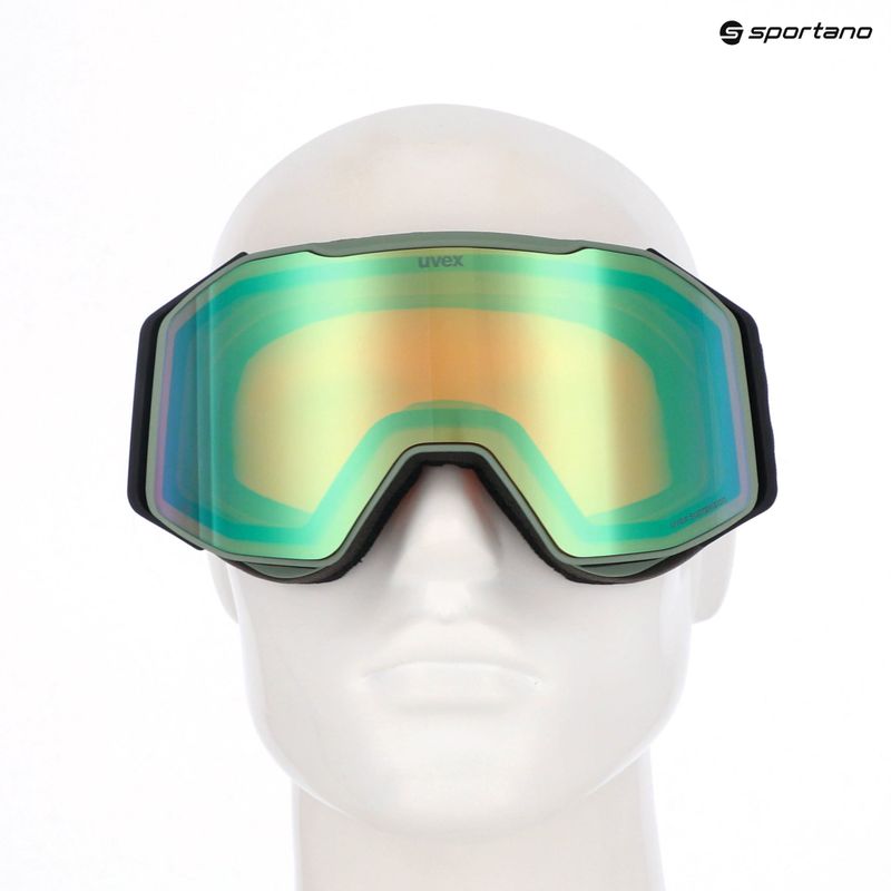 Lyžařské brýle UVEX Gravity FM oxidized matt green/mirror opal/orange/clear 6