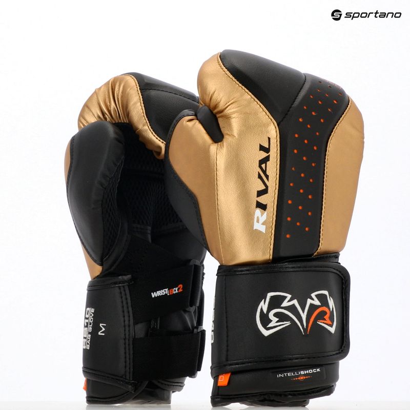 Boxerské rukavice Rival RB10 Intelli-Shock Bag black/gold 3