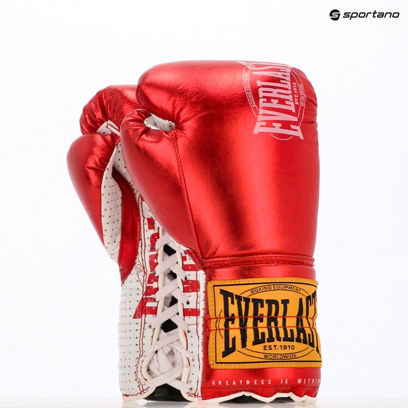 Boxerské rukavice Everlast Fight Leather red 3
