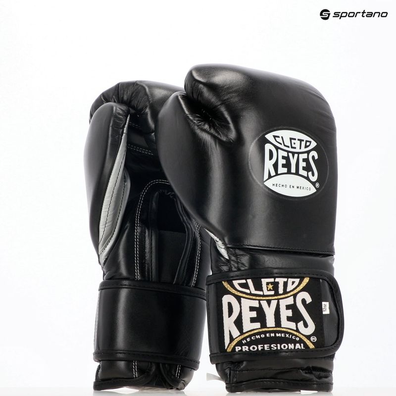 Boxerské rukavice  Cleto Reyes Velcro Sparring black/silver 3