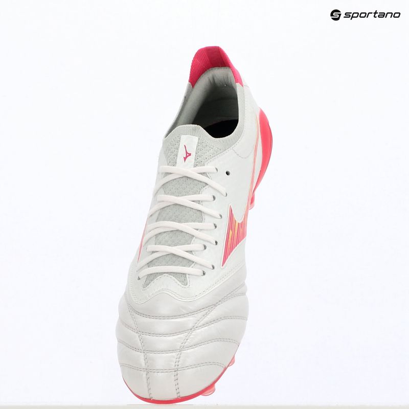 Kopačky Mizuno Morelia Neo IV Beta Elite FG white/pink tetra/fuchsia purple 12