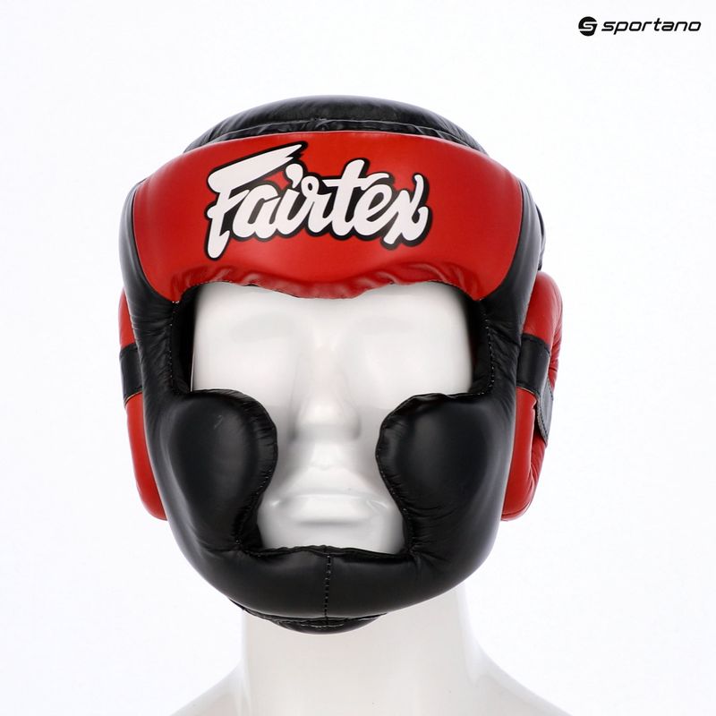 Boxerská helma Fairtex Diagonal Vision Sparring - Full Head Coverage black/rd 6