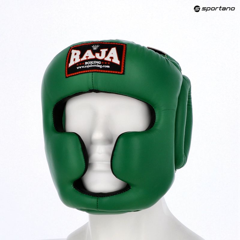Boxerská helma RAJA BOXING Genuine Leather green 5