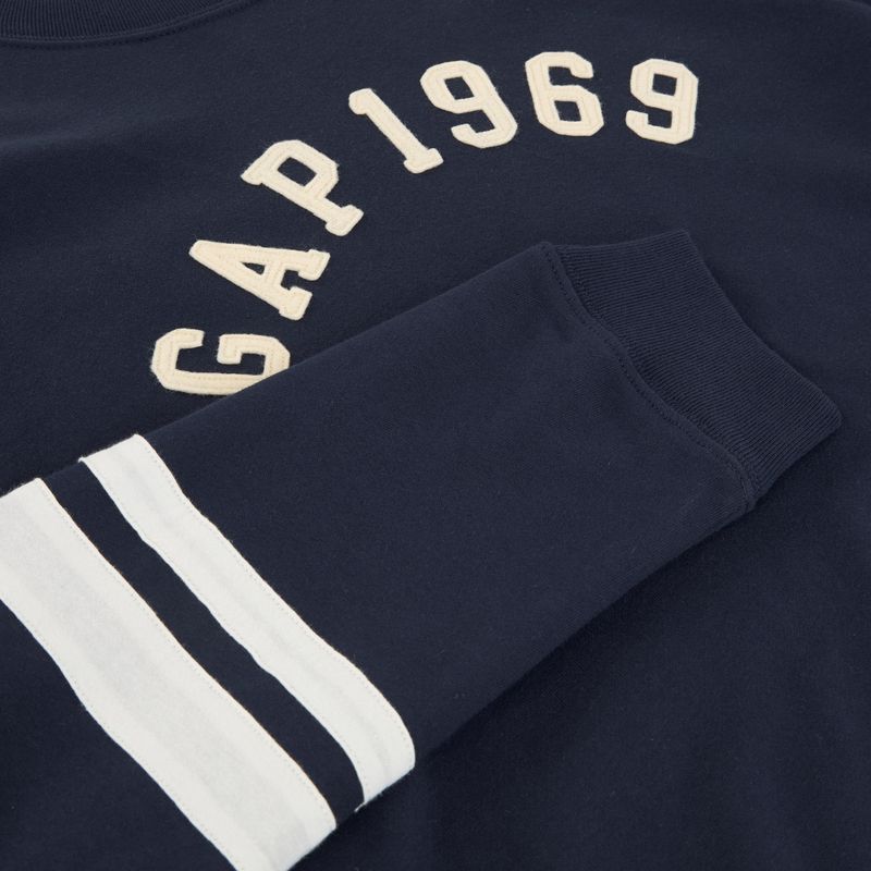 Pánská mikina GAP Logo Piping Crewneck blue navy 3