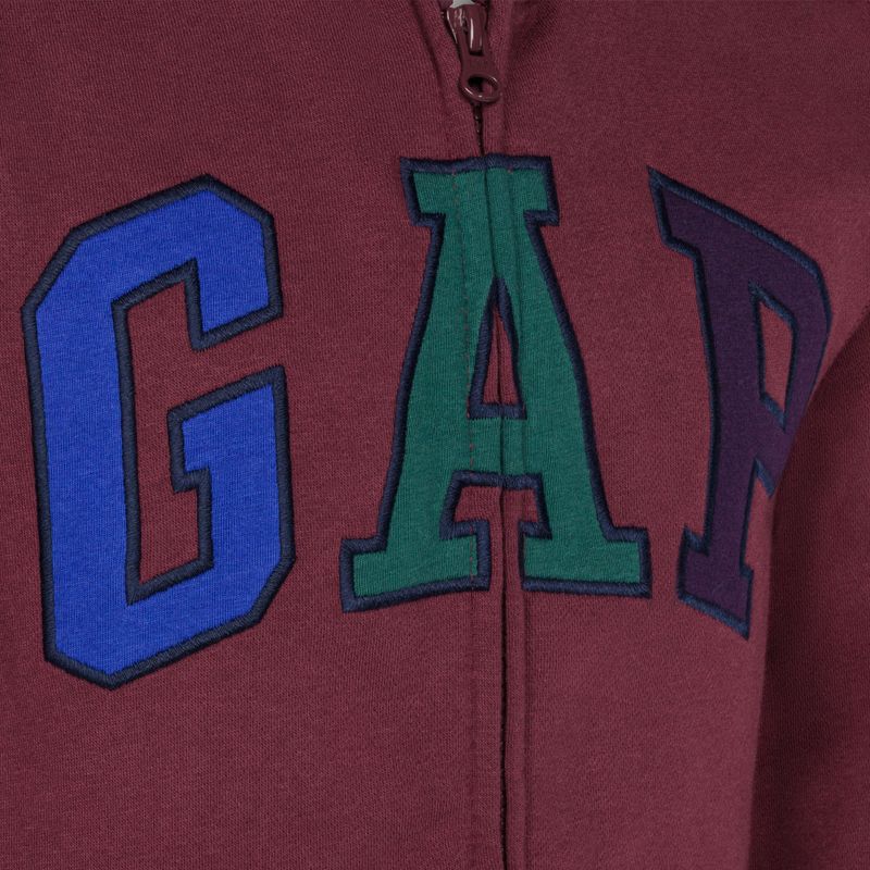 Dětská mikina GAP V-Fall Fash Logo FZ tmavě garnet red 3