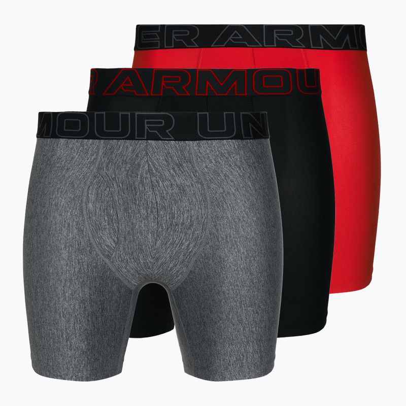 Pánské boxerky  Under Armour Perf Tech 6in 3 páry red/grey/black