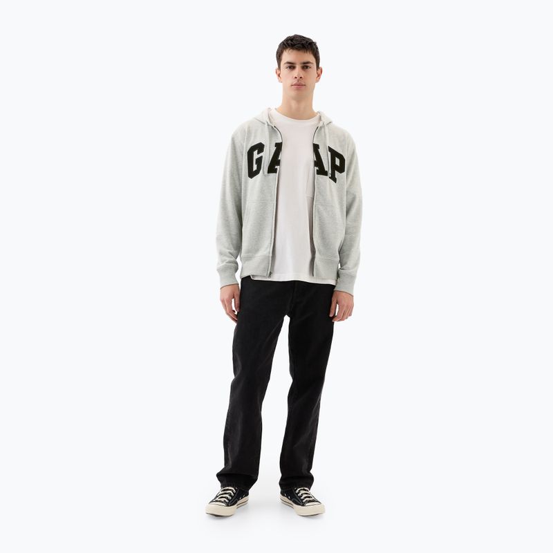 Pánská mikina GAP Heritage French Terry Fullzip Logo light heather grey 2