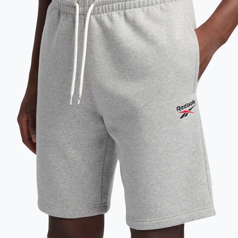 Pánské tréninkové šortky Reebok Identity Small Logo Fleece medium grey heather/vector red 4