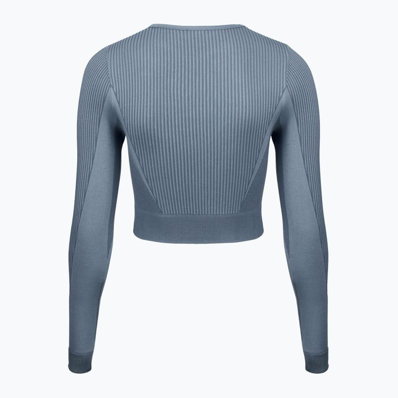 Dámské fitness tričko longsleeve Reebok RBK Lab Seamless Crop upgrade blue 2