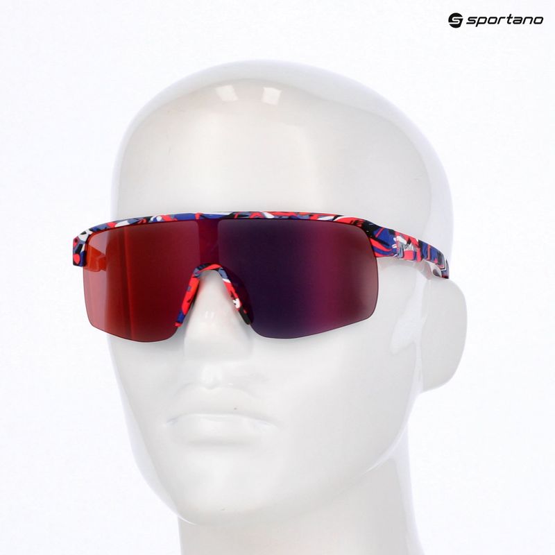Sluneční brýle Red Bull SPECT Dakota matte blue-burgundy pattern/smoke red-purple mirror 7