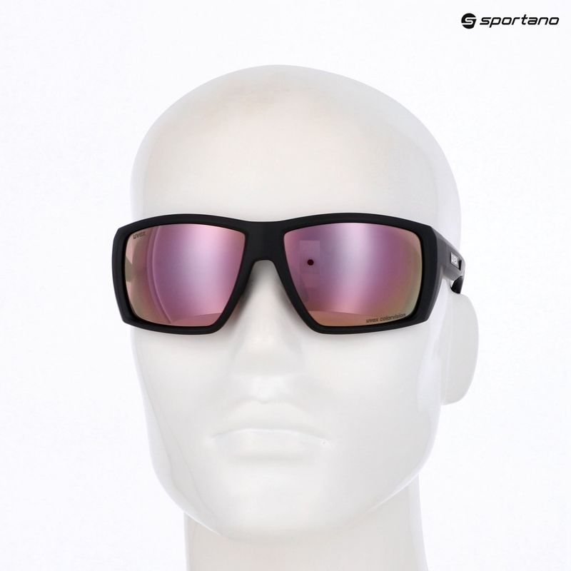 Sluneční brýle UVEX Mtn Venture CV black matt/mirror pink 10