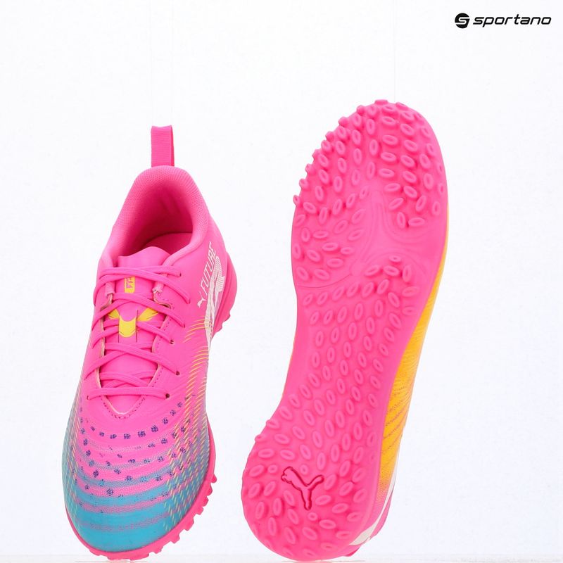 Dětské kopačky PUMA Future 9 Play TT poison pink/puma white/sun stream/bright aqua/puma black 17