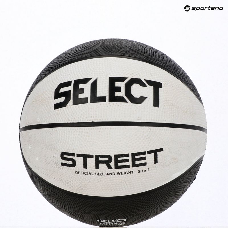 Dětský basketbal SELECT Basketball Street v23 white/black velikost 7 6