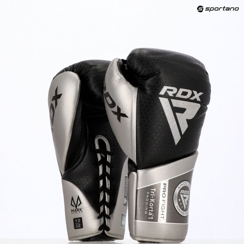 Boxerské rukavice RDX K1 Mark Pro Fight Boxing silver 13