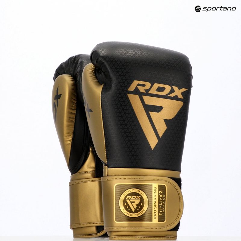 Boxerské rukavice  RDX L2 Mark Pro Sparring Boxing Hook & Loop golden 12