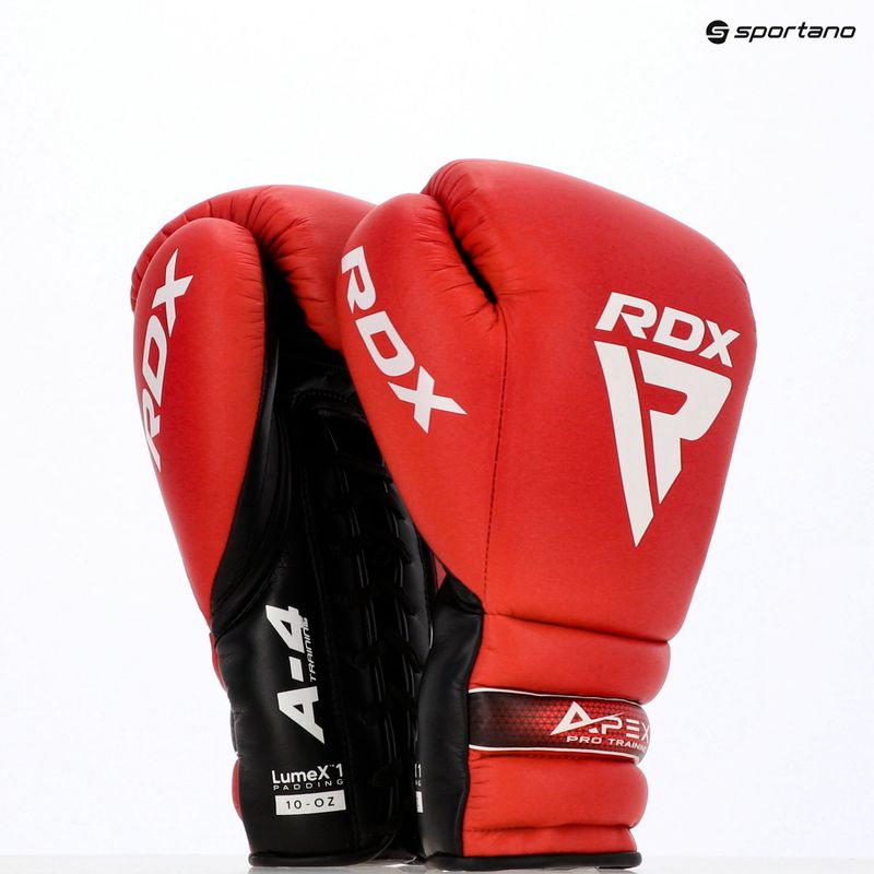 Boxerské rukavice RDX Apex Lace Up Training Sparring Boxing red 14
