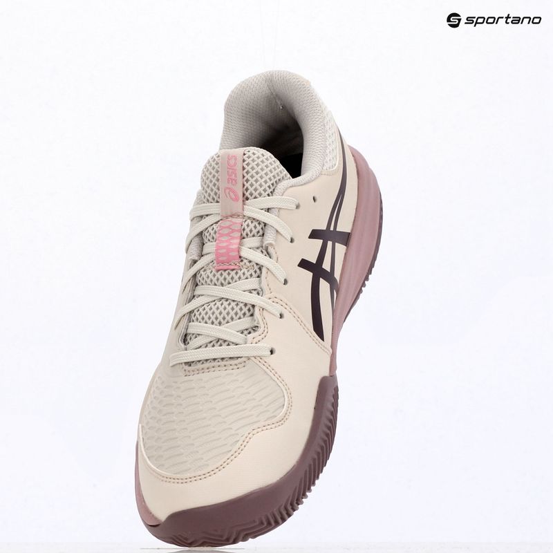 Dětské tenisové boty ASICS Gel-Resolution X GS Clay soft oat/dark aubergine 9