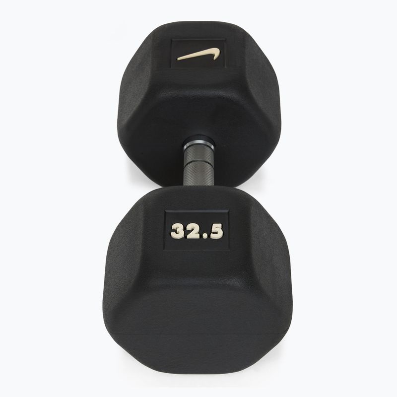 Pogumovaná činka Nike Strength Hex Dumbbell 32,5 kg black/white 2