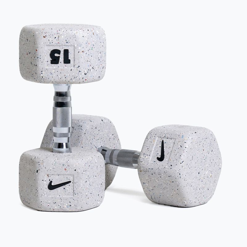 Pogumovaná činka Nike Strength Grind Hex Dumbbell 15 kg wolf grey 5